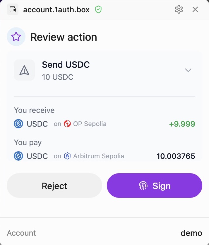 Token requests shown in signing dialog